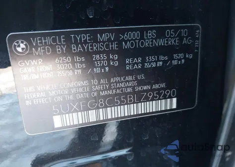 2011 BMW X6 xDrive50I z USA, uszkodzony, nr VIN 5UXFG8C55BLZ95290